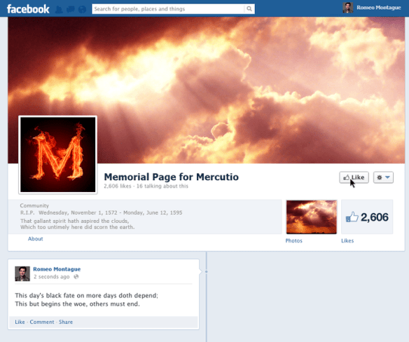 Image credit: Stratford Festival Facebook Page (https://www.facebook.com/StratfordFestival)Photo credits: Daniel Briere featured as Romeo, and Sara Topham featured as Juliet. Photography by Don Dixon.